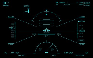 Concept of the HUD. Air navigation panel.