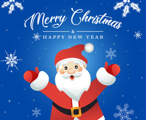 Cartoon Santa Claus. Christmas Card