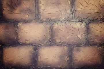 Repair, the design of the premises artistic multi-colored putty on the wall. Brown and vintage...