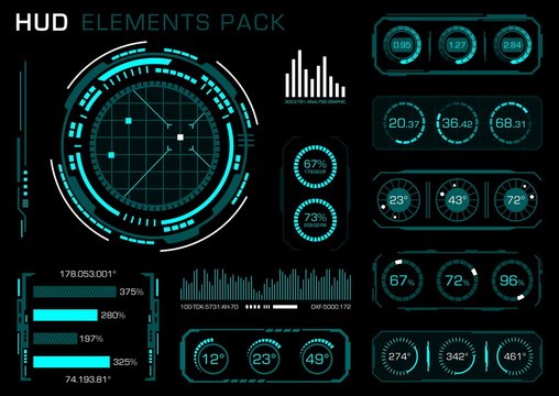 Hud elements pack. Vector art.