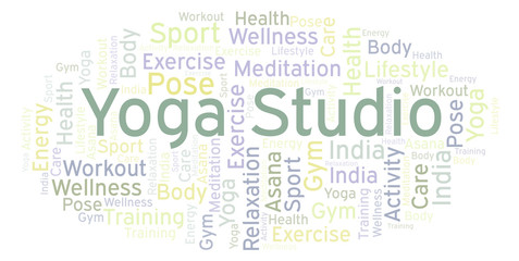 Fototapeta premium Yoga Studio word cloud.