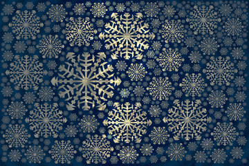 white snowflakes winter backgroundGolden fabulous fabric