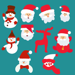 new year snowman, santa