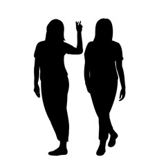 silhouette girl  girlfriends