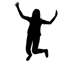 silhouette girl jumping