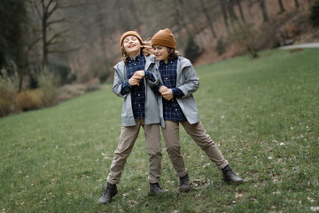 boys playing together in the park