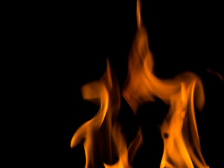 fire flames on black background,
