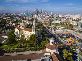 USC Figueroa Looking North Aerial Drone