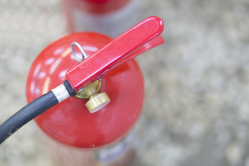 fire extinguishers close up isolated on white background