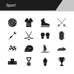 Sport icons. Design for presentation, graphic design, mobile application, web design, infographics, UI.