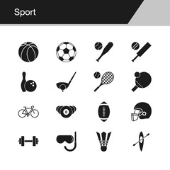 Sport icons. Design for presentation, graphic design, mobile application, web design, infographics, UI.