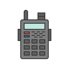 police radio walkies talkie icon, police related icon editable stroke