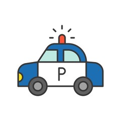 police car, police related icon editable outline stroke