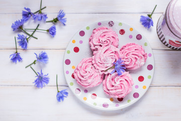 Pink homemade marshmallow