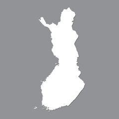Naklejka premium Blank map Finland. High quality map of Finland on gray background for your web site design, logo, app, UI. Stock vector. Vector illustration EPS10.
