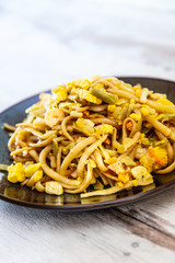 asian food fried noodle on the table