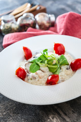Risotto Scallops and dried tomatoes