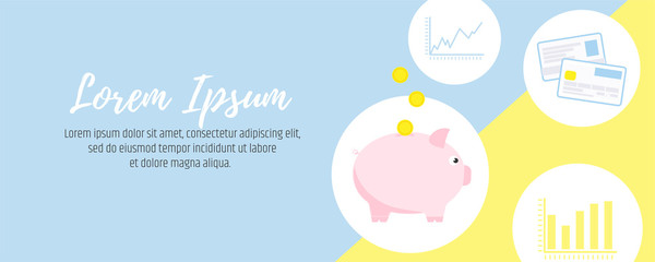 Personal financial accounting. Investment, savings and deposit. Piggy bank.