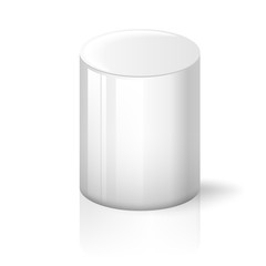 White cylinder on background