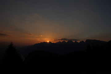 Sunset Churfirsten Switzerland