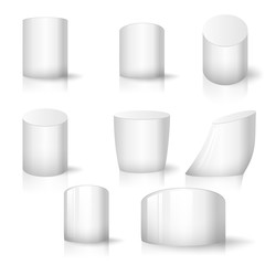 White realistic cylinder set