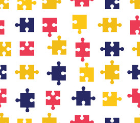 pieces puzzle seamless pattern. Colorful background games.