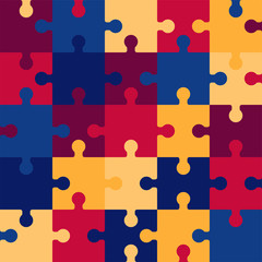 pieces puzzle seamless pattern. Colorful background games.