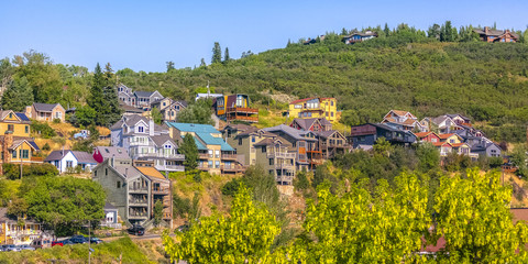 Homes on the hill Park City pano