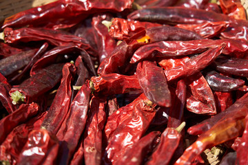 Drying Red Pepper Use Korean Style On The Crock                               