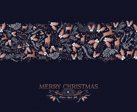 Merry Christmas copper ornament pattern card