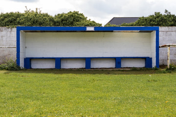 Dugout at a soccer stadium