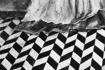 A fragment of the picture. Tile inlaid checkerboard