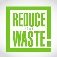 Fototapeta premium Reduce Food Waste exclamation box message