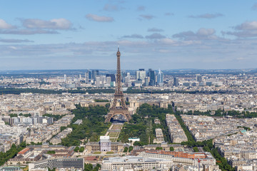 sight of center of Paris with Eiffel Tower, France