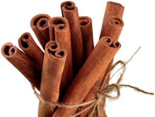 Cinnamon Sticks Tied With A Twine - Isolated