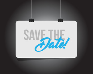 save the date hanging banner message