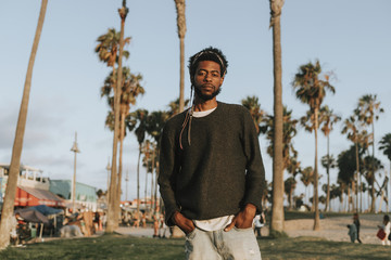 Lonely man at Venice Beach