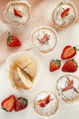 muffins with yogurt and strawberries