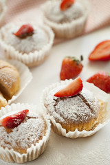 muffins with yogurt and strawberries