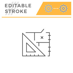 Architectural blueprint line icon