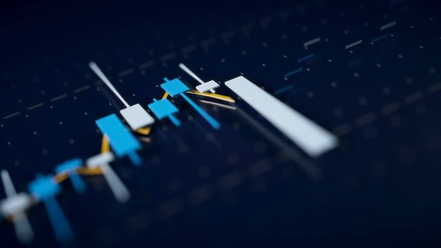 Growing candlestick chart. Business concept. High-quality 4K UHD FullHD animation