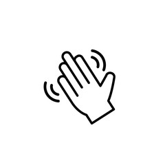 Waving hand icon vector in flat style