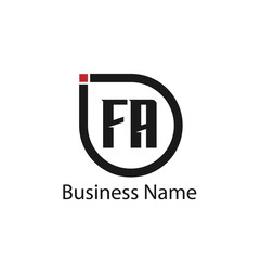 Initial Letter FA Logo Template Design