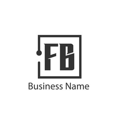 Initial Letter FB Logo Template Design