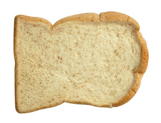 Sliced bread top view isolated on white background, clipping path