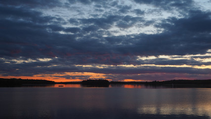 sunset at swedish lake