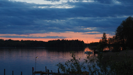 sunset at swedish lake