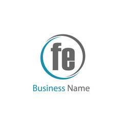 Initial Letter FE Logo Template Design