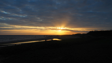 beautiful swedish sunset at the ocean