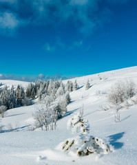 Winter mountain snowy landscape